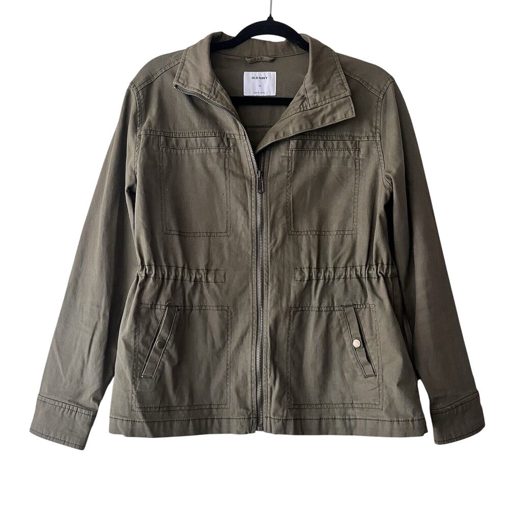 Old Navy Women's Olive Green Denim Jacket Full Zip‎ Size XS